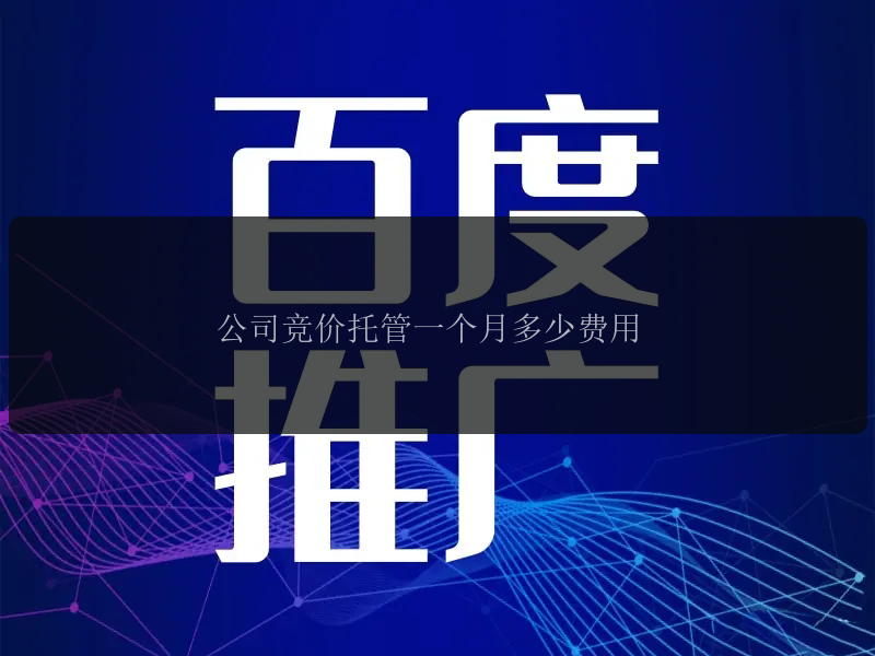 公司竞价托管一个月多少费用